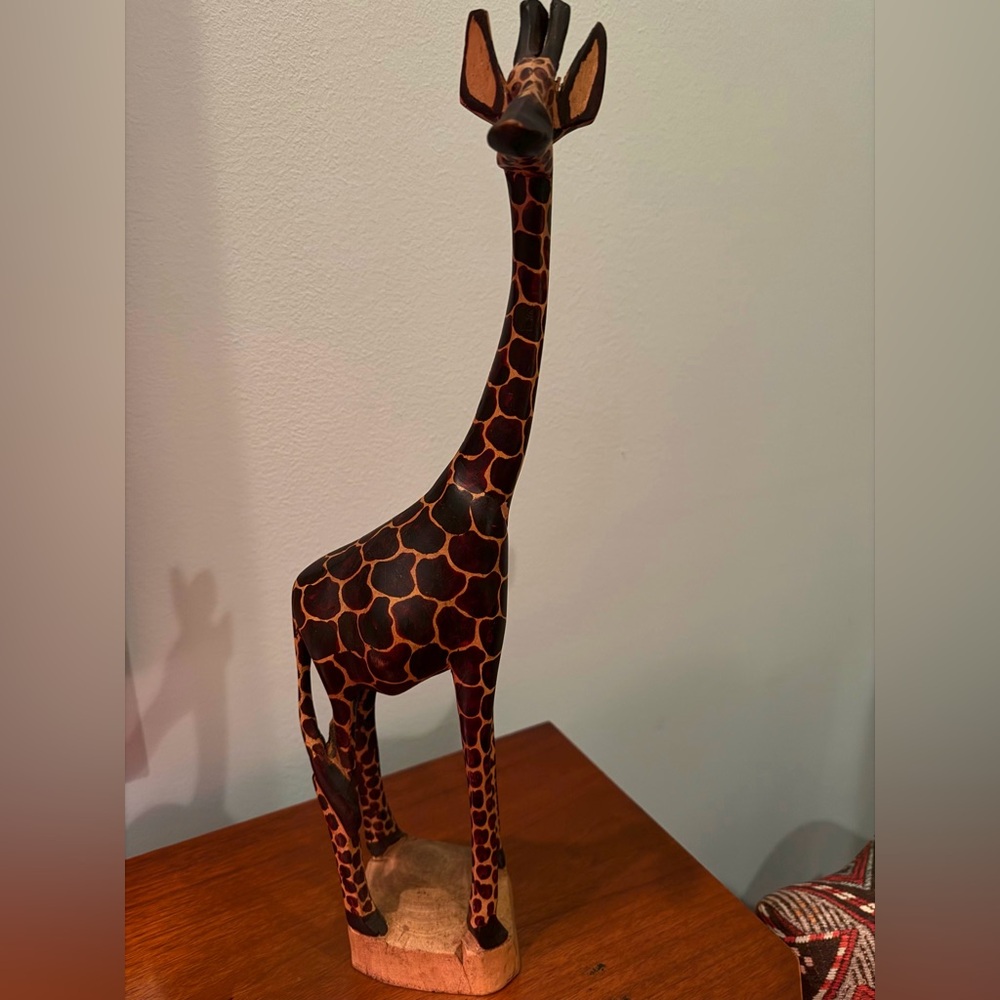 Handcrafted Wooden Giraffe Figurine